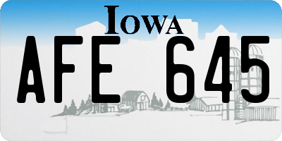 IA license plate AFE645