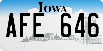 IA license plate AFE646