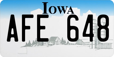IA license plate AFE648