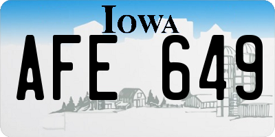 IA license plate AFE649