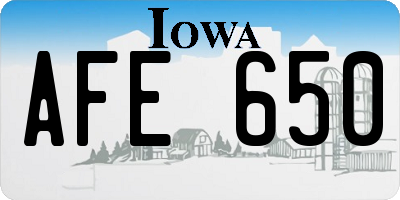 IA license plate AFE650
