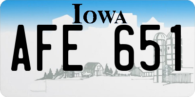 IA license plate AFE651