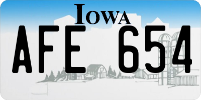 IA license plate AFE654