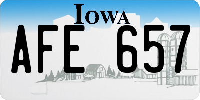 IA license plate AFE657