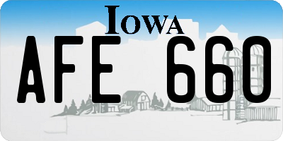 IA license plate AFE660