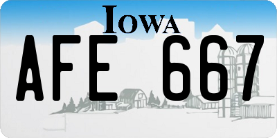 IA license plate AFE667