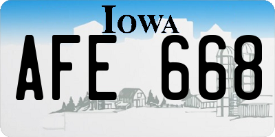 IA license plate AFE668