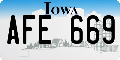 IA license plate AFE669