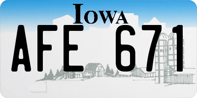 IA license plate AFE671