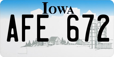 IA license plate AFE672