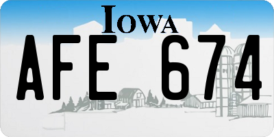 IA license plate AFE674