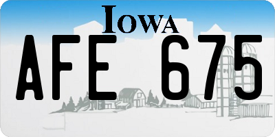 IA license plate AFE675