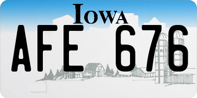 IA license plate AFE676