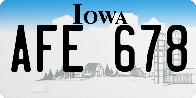 IA license plate AFE678