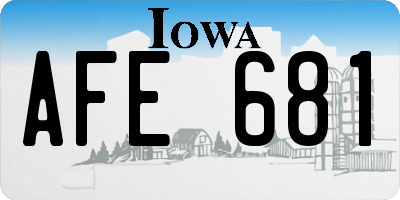 IA license plate AFE681