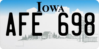 IA license plate AFE698