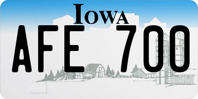 IA license plate AFE700