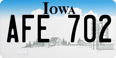 IA license plate AFE702