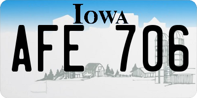 IA license plate AFE706
