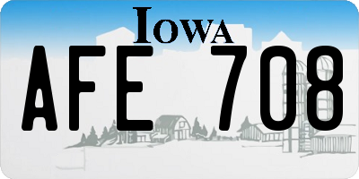 IA license plate AFE708