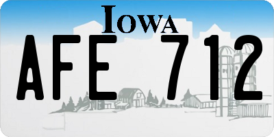 IA license plate AFE712