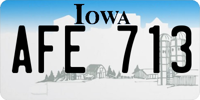 IA license plate AFE713