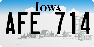 IA license plate AFE714