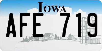 IA license plate AFE719
