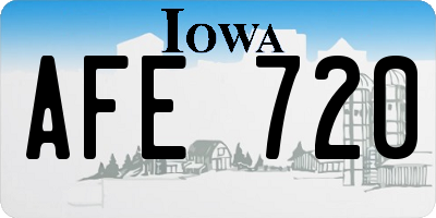 IA license plate AFE720