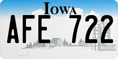 IA license plate AFE722