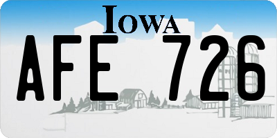 IA license plate AFE726