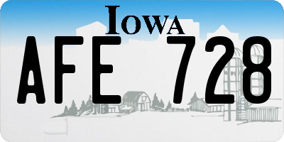 IA license plate AFE728