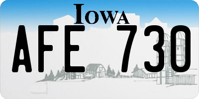 IA license plate AFE730