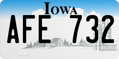 IA license plate AFE732