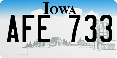 IA license plate AFE733