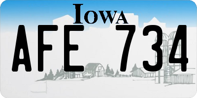 IA license plate AFE734