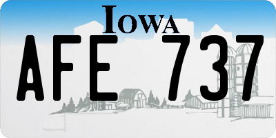 IA license plate AFE737