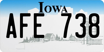 IA license plate AFE738
