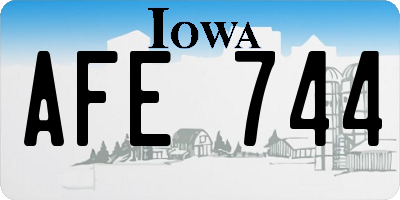 IA license plate AFE744