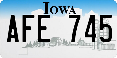 IA license plate AFE745
