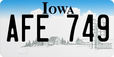IA license plate AFE749