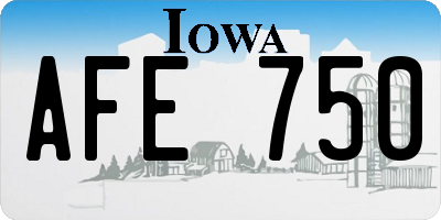 IA license plate AFE750