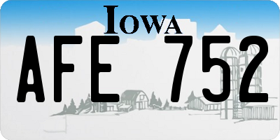 IA license plate AFE752