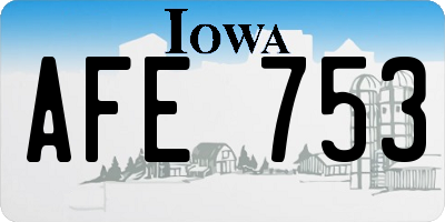 IA license plate AFE753