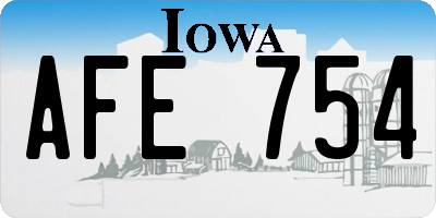 IA license plate AFE754