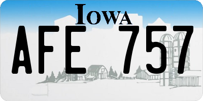 IA license plate AFE757