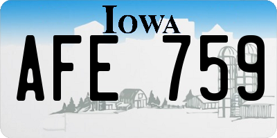 IA license plate AFE759