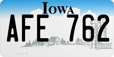 IA license plate AFE762