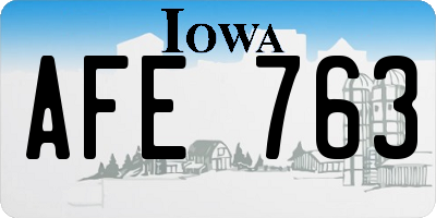 IA license plate AFE763