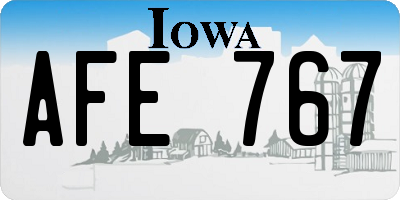 IA license plate AFE767